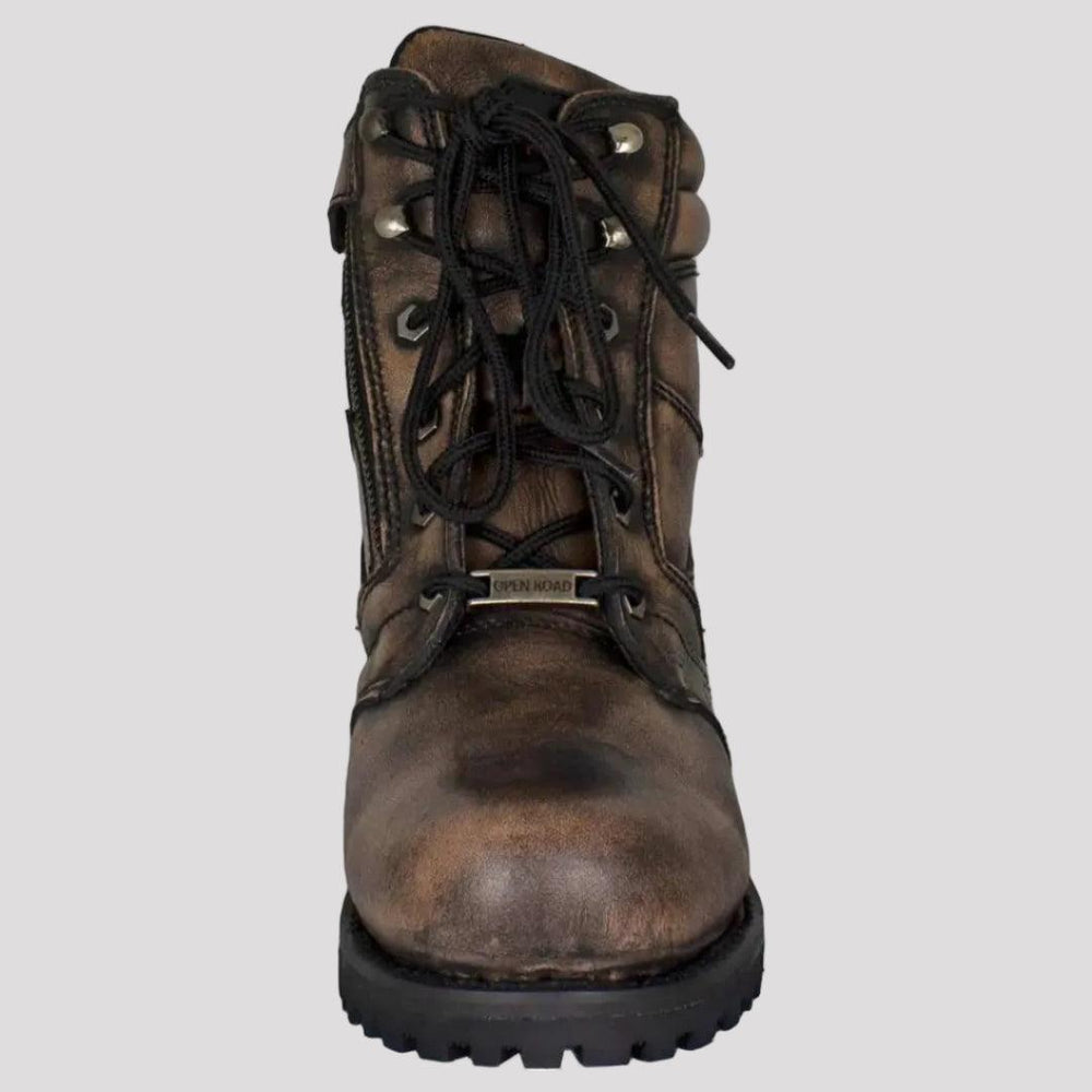 Open Road Men's 7" Lace-Up Motorcycle Boots