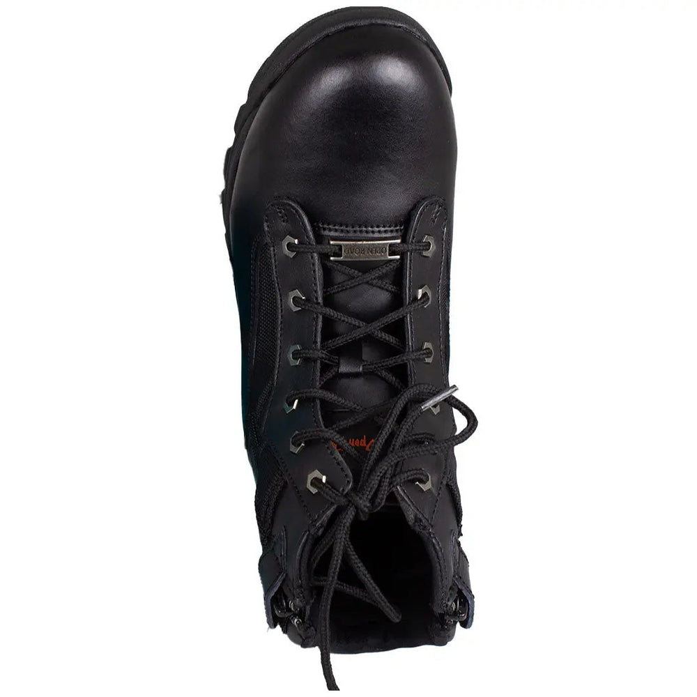 Open Road Men's Black Leather Tactical Lace-Up Boots with Side Zippers Entry EX-STOCK Canada