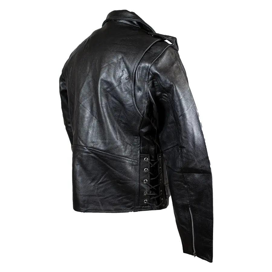 Veste de moto en cuir classique pour hommes Open RoadEX-STOCK Canada