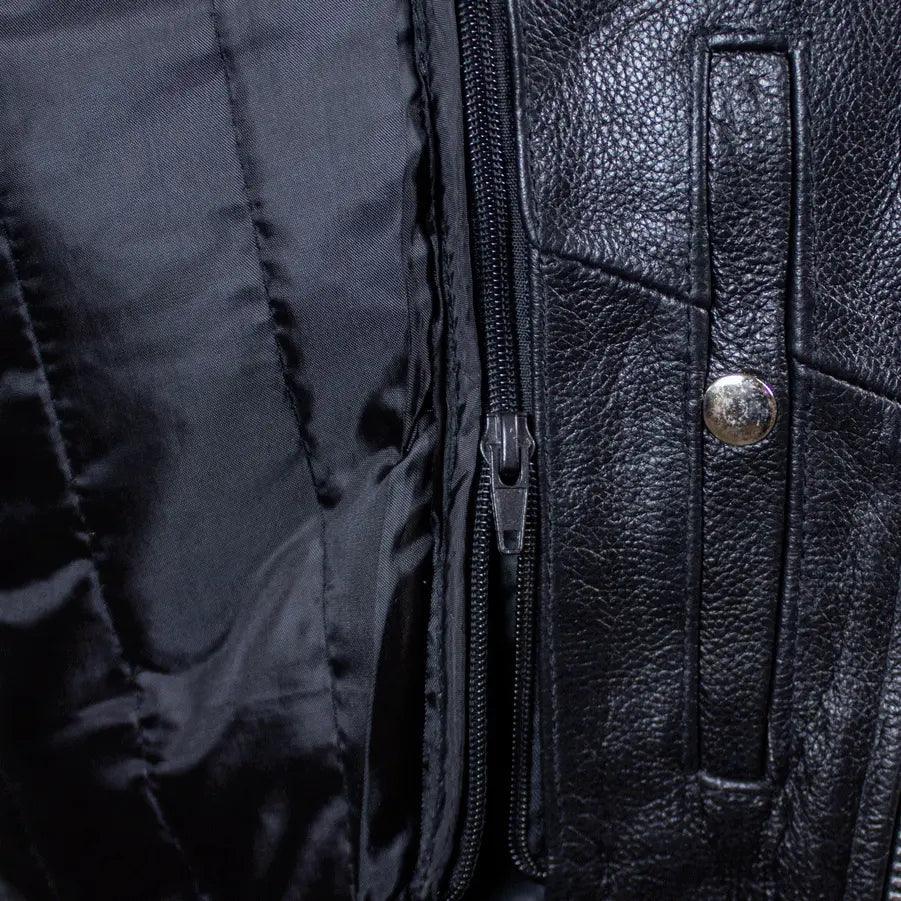 Veste de moto en cuir classique pour hommes Open RoadEX-STOCK Canada
