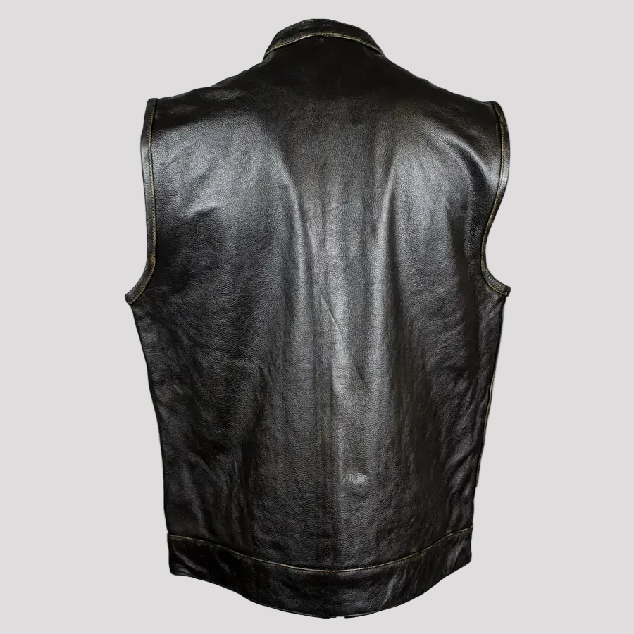 Open Road Men's Distressed Leather Club Vest
