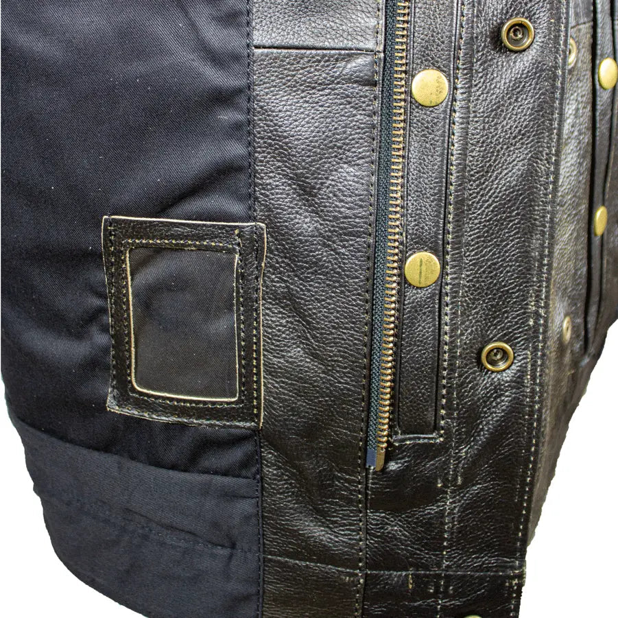 Open Road Men's Distressed Leather Club Vest EX-STOCK Canada