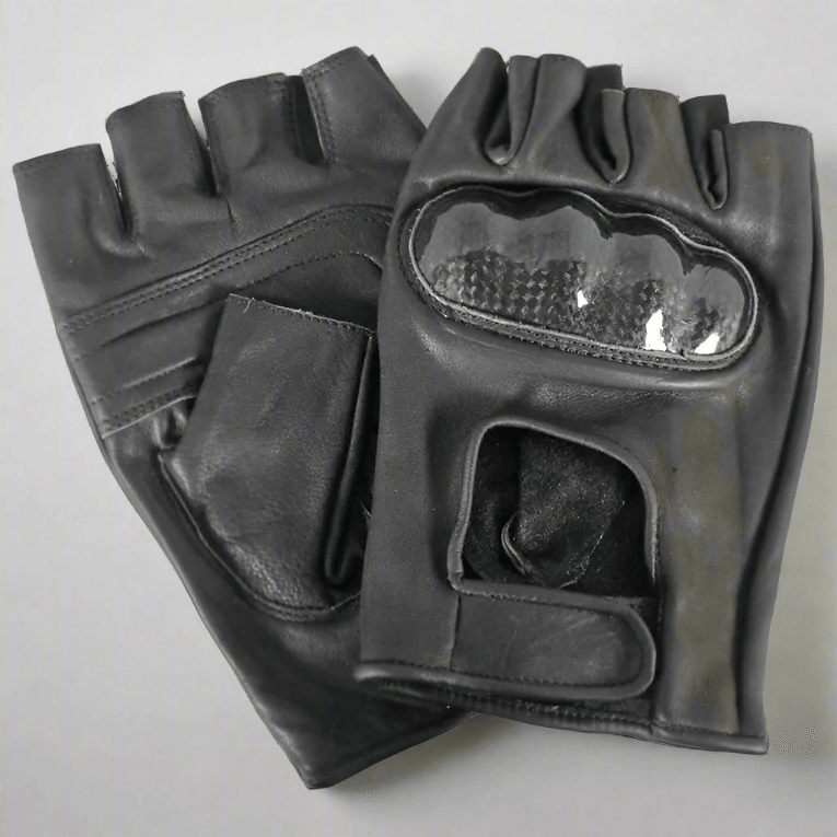 Open Road Men's Fingerless Leather Motorcycle Gloves EX-STOCK Canada