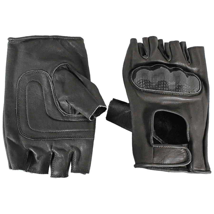Open Road Men's Fingerless Leather Motorcycle Gloves EX-STOCK Canada