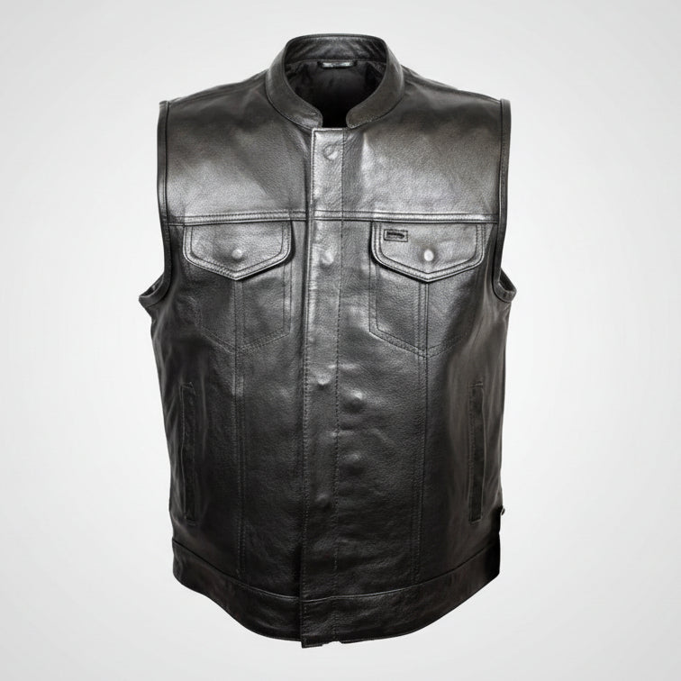 Open Road Herren Flanell-gefütterte Lederclubweste%