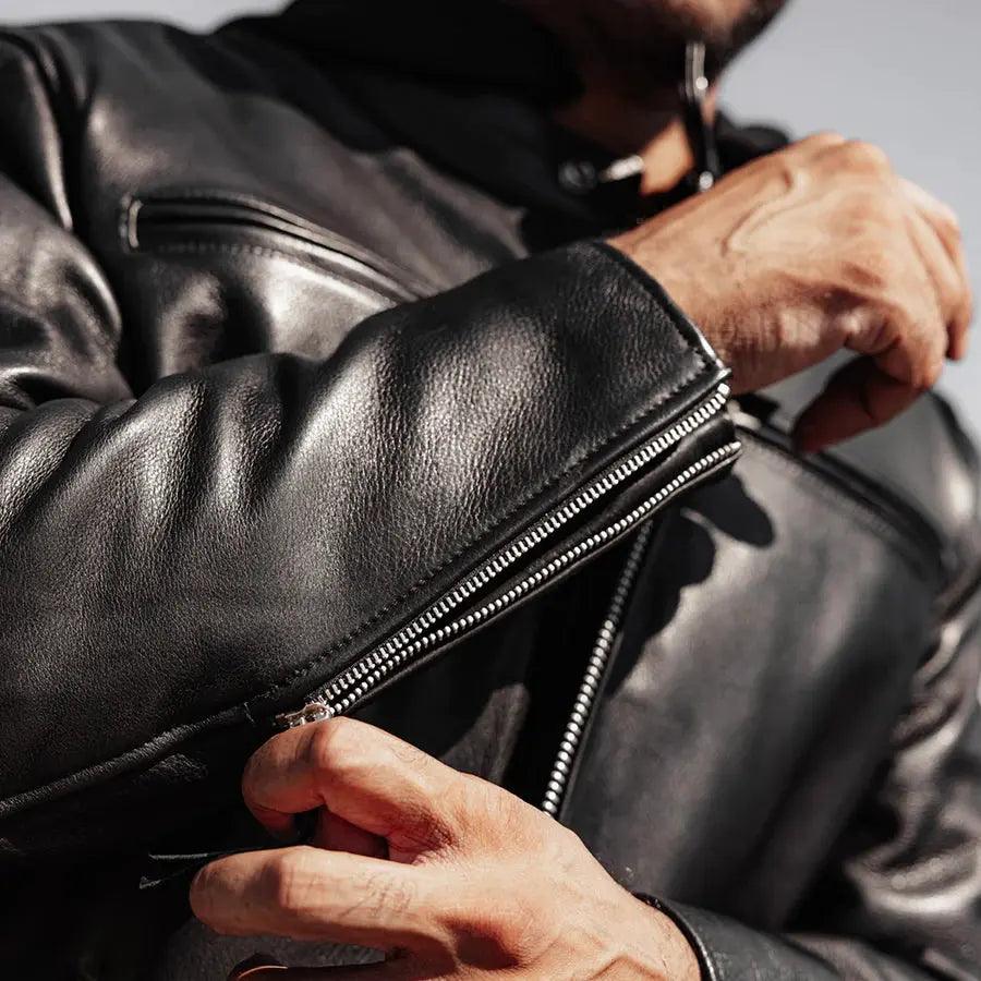 Open Road Herren Kapuzen-Leder-MotorradjackeEX-STOCK Canada