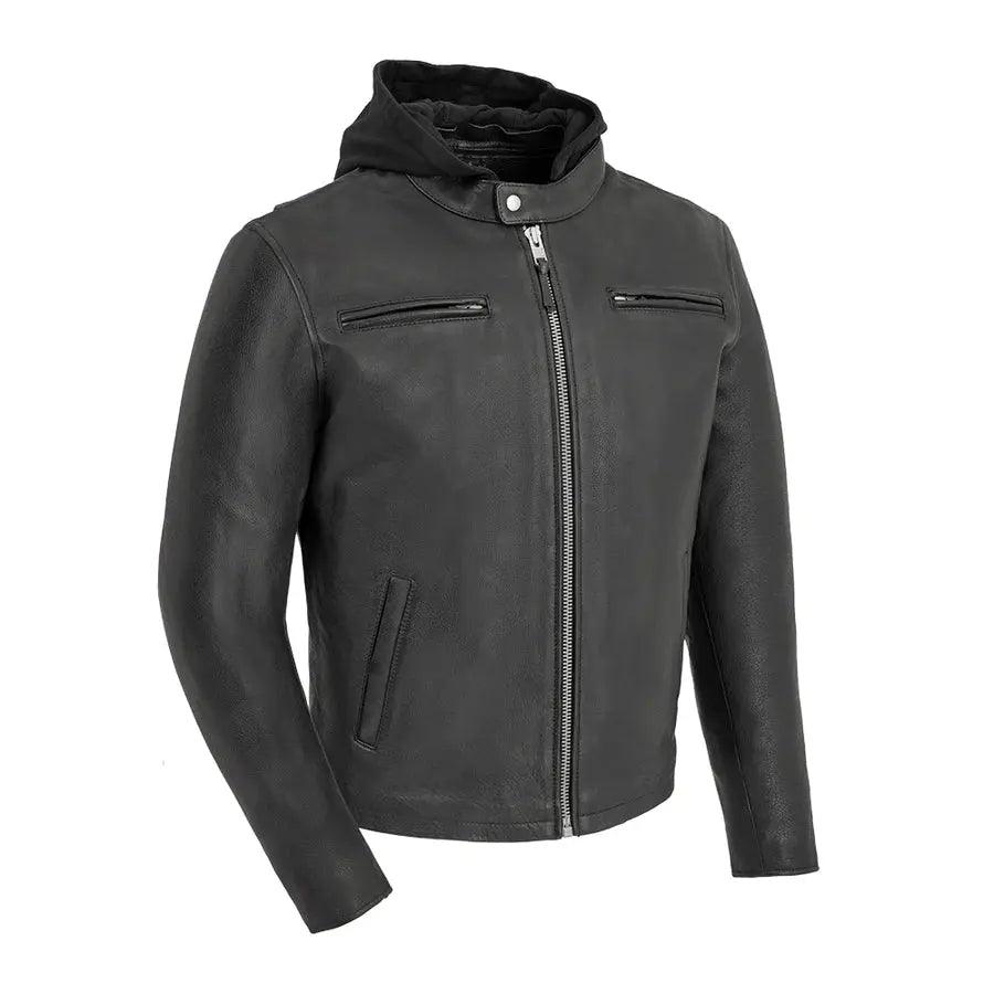Open Road Herren Kapuzen-Leder-MotorradjackeEX-STOCK Canada
