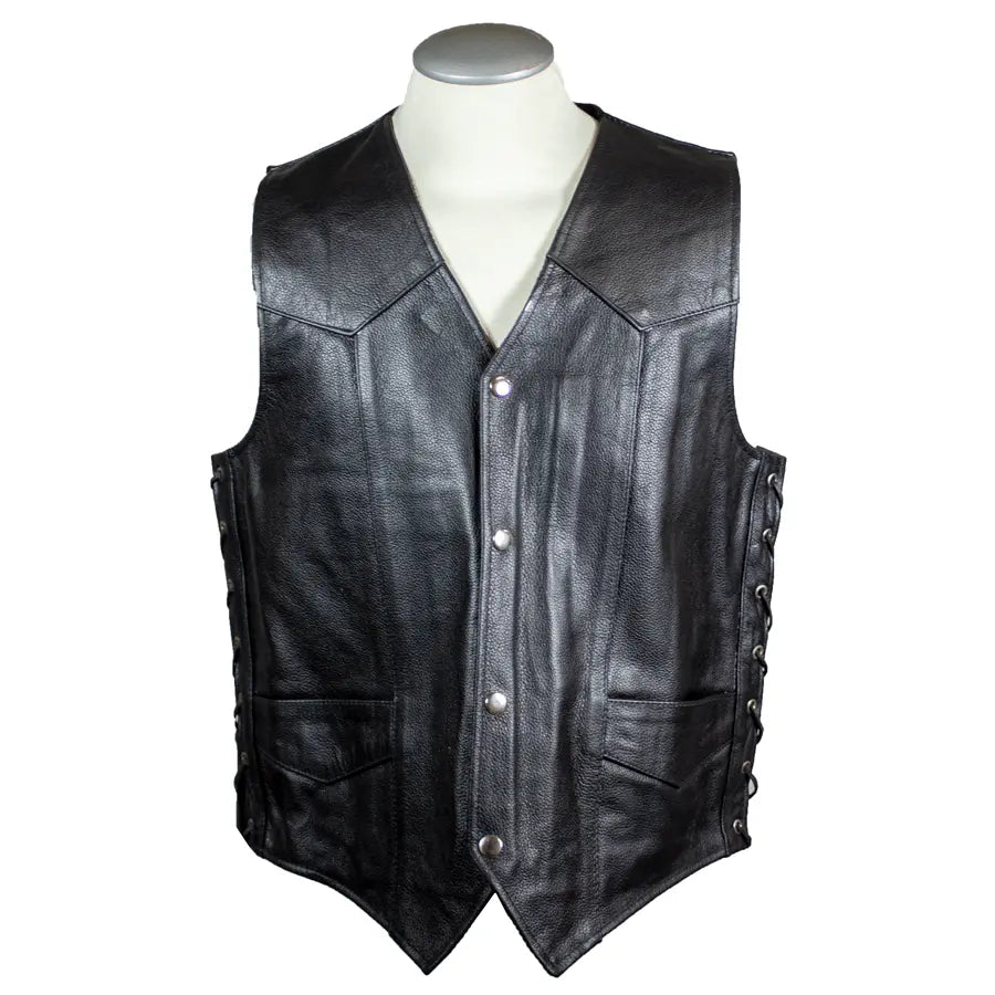 Gilet da uomo in pelle con pizzo laterale Open RoadEX-STOCK Canada