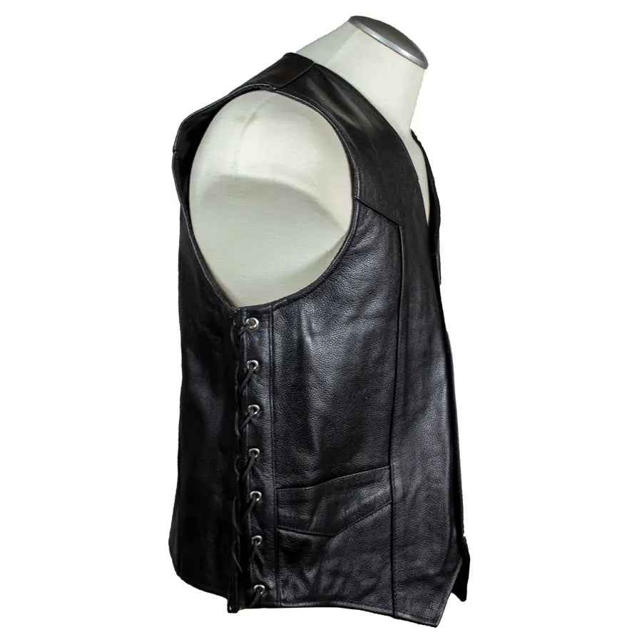 Gilet da uomo in pelle con pizzo laterale Open RoadEX-STOCK Canada