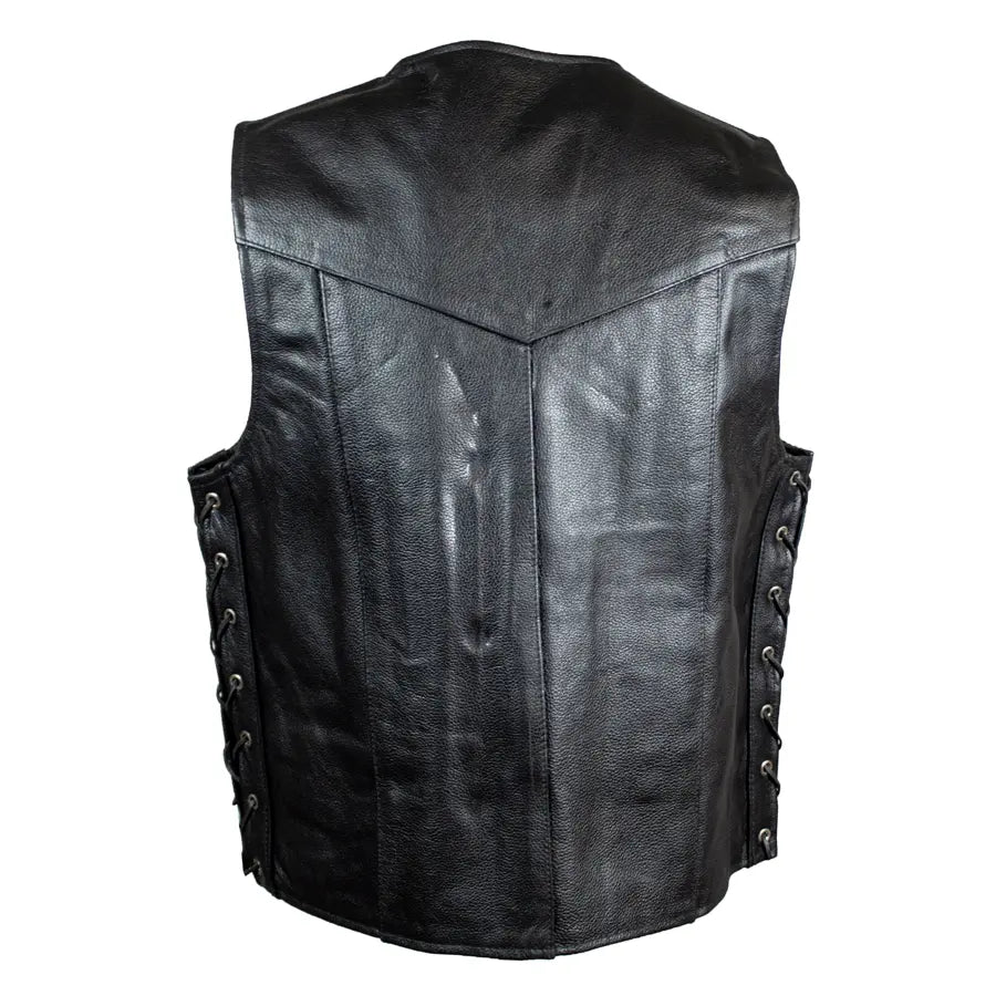 Gilet da uomo in pelle con pizzo laterale Open RoadEX-STOCK Canada