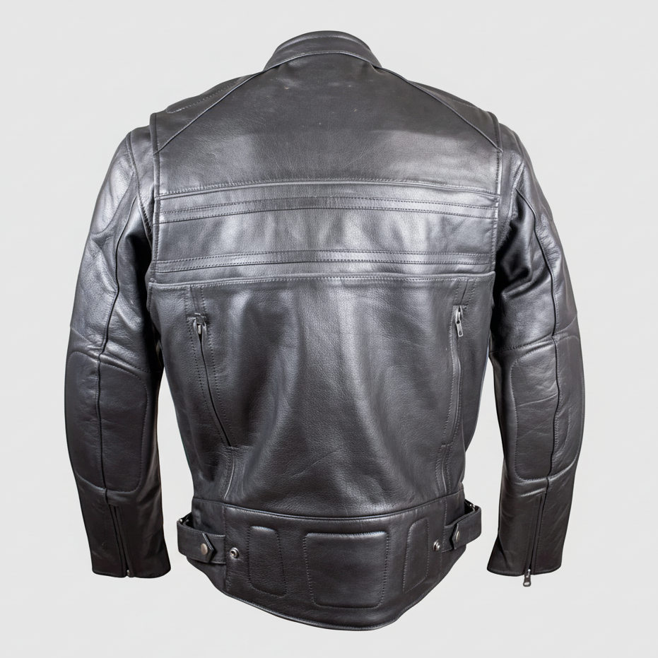 Open Road Men's Leather Armored Riding Jacket
