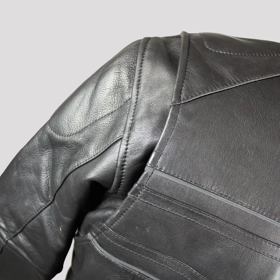 Open Road Men's Leather Armored Riding Jacket