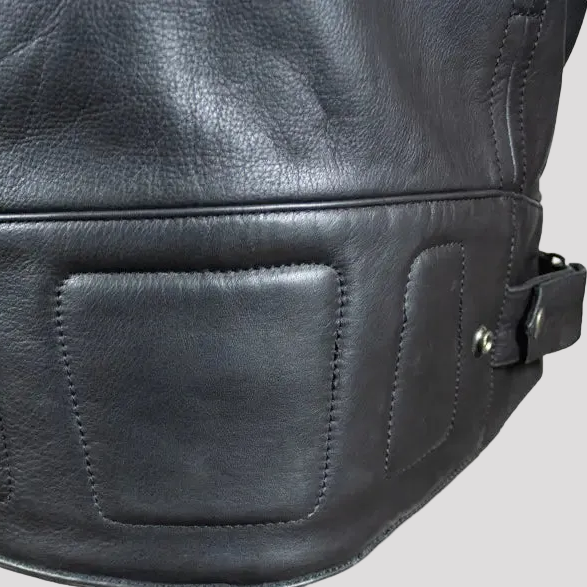 Open Road Men's Leather Armored Riding Jacket
