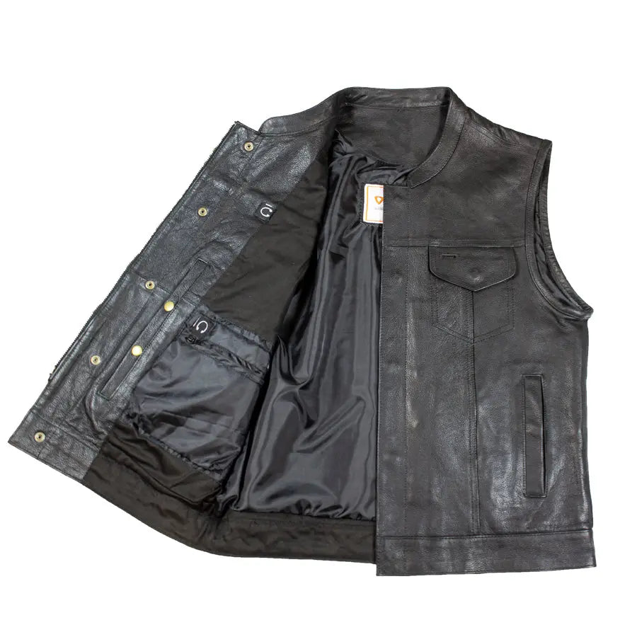 Gilet en cuir pour hommes Open RoadEX-STOCK Canada