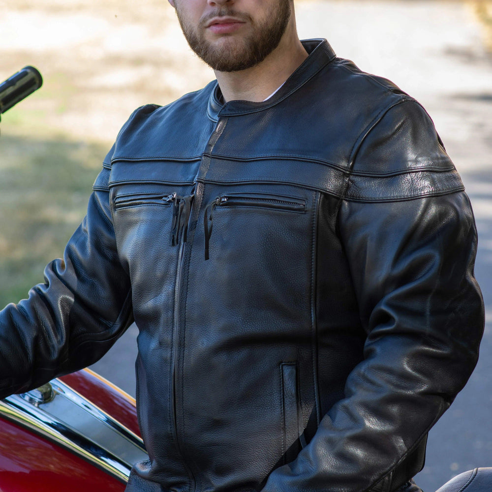 Giacca Moto in Pelle Maverick da Uomo Open RoadEX-STOCK Canada
