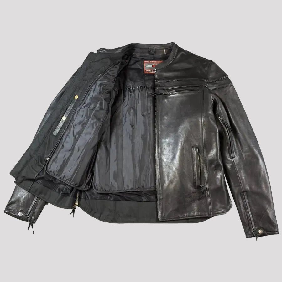 Open Road Herren Maverick Leder Motorradjacke