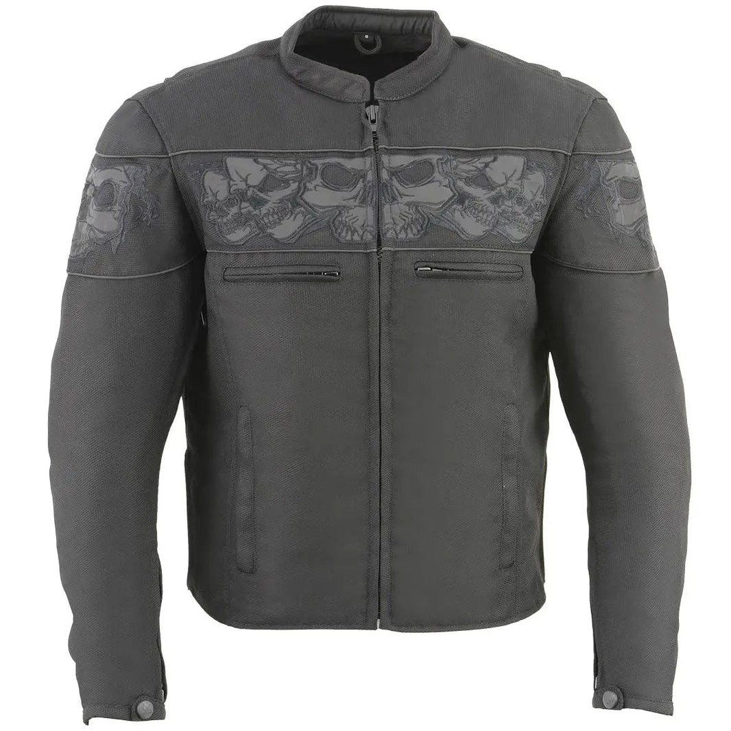 Open Road Men's Reflective Skull Cordura Motorcycle Jacket EX-STOCK Canada