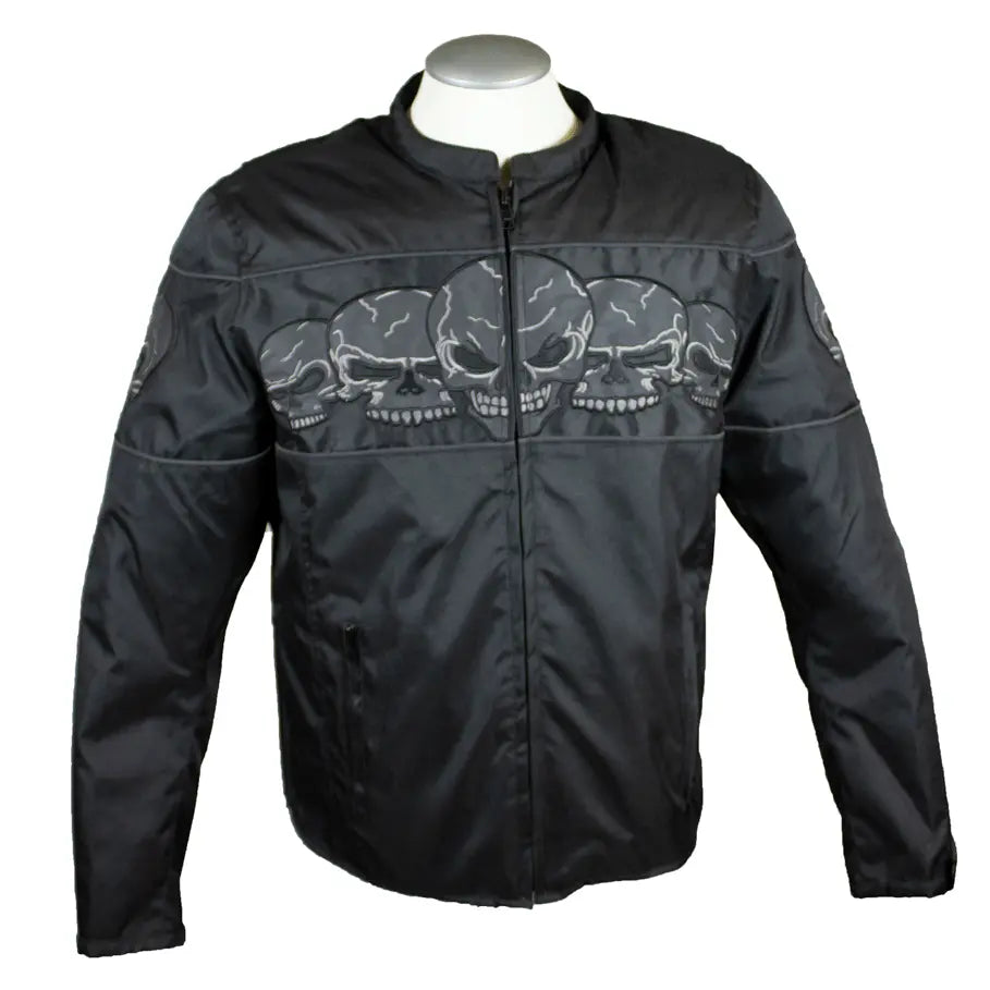 Open Road Men's Reflective Skull Textile Motorcycle Jacket EX-STOCK Canada