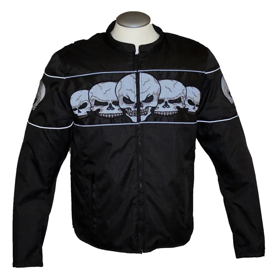 Open Road Men's Reflective Skull Textile Motorcycle Jacket EX-STOCK Canada