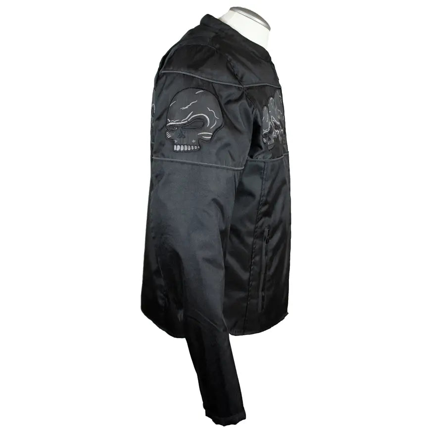 Open Road Men's Reflective Skull Textile Motorcycle Jacket EX-STOCK Canada