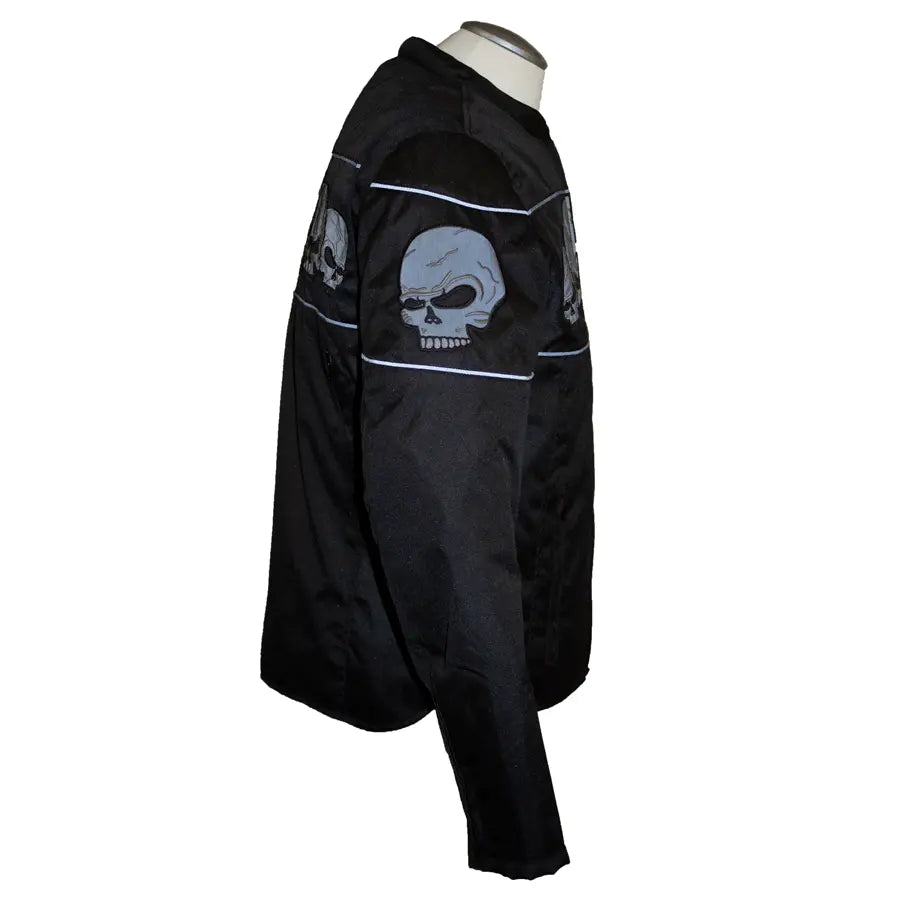 Open Road Men's Reflective Skull Textile Motorcycle Jacket EX-STOCK Canada