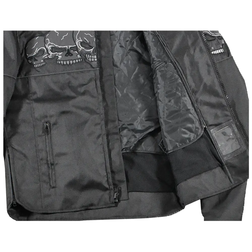 Open Road Men's Reflective Skull Textile Motorcycle Jacket EX-STOCK Canada
