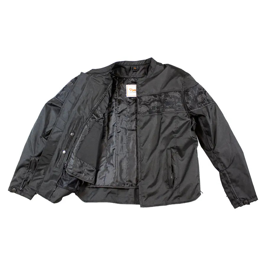 Veste de moto en textile réfléchissant avec motif crâne pour hommes Open RoadEX-STOCK Canada