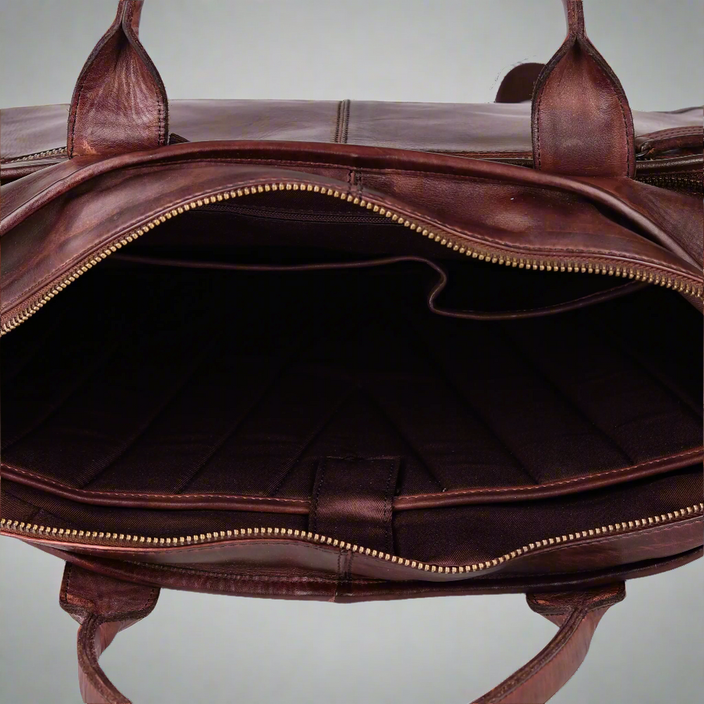 BOL/Open Road Two Handle Messenger Laptop Leather Bag EX-STOCK Canada