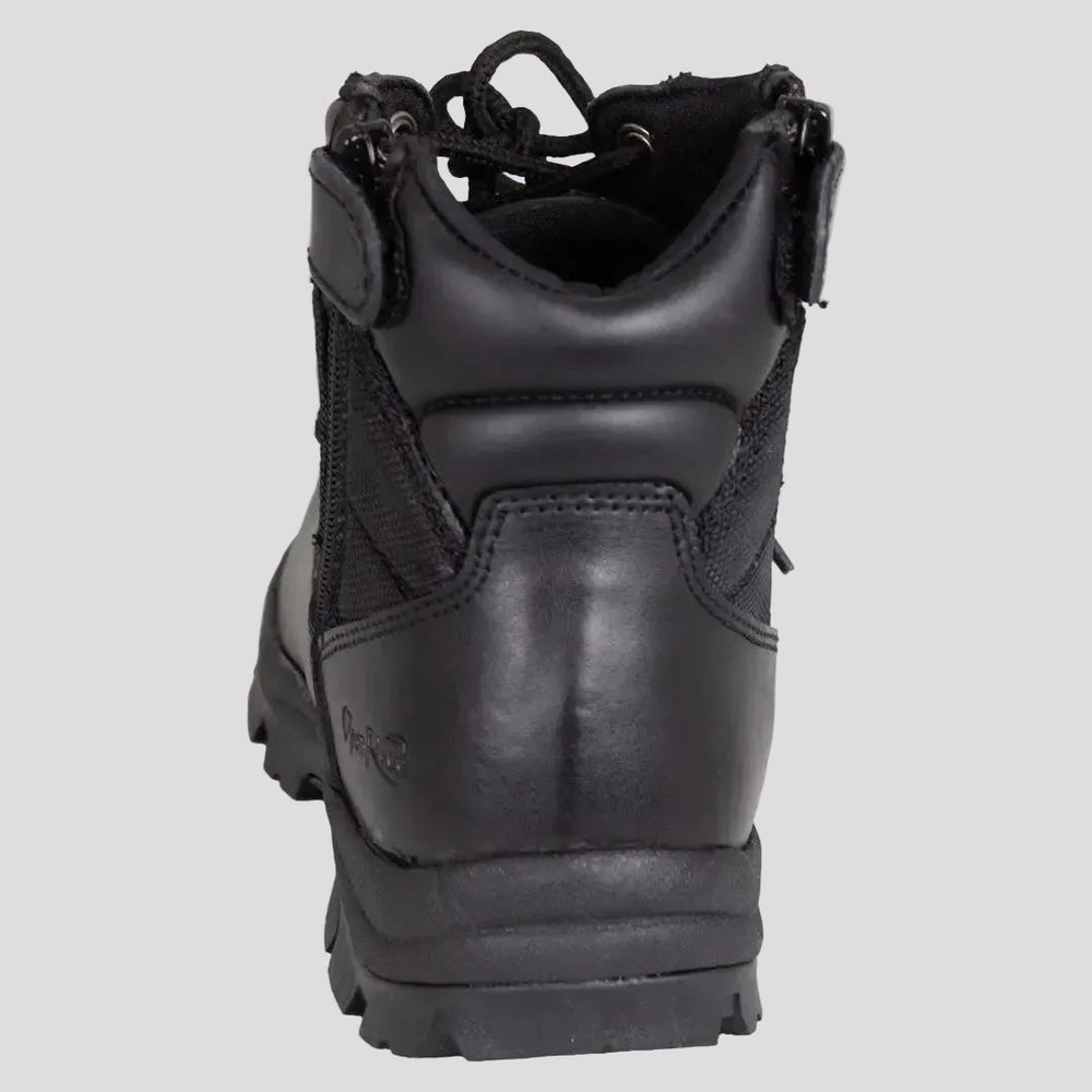 Open Road Women's Black Leather Tactical Lace-Up Boots with Side Zippers Entry