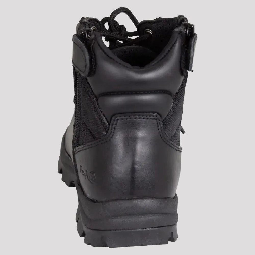 Stivali Tattici da Donna Open Road in Pelle Nera con Allacciatura e Zip Laterali