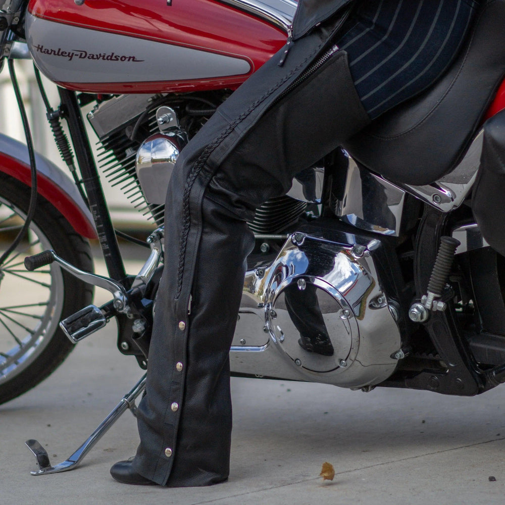 Chaps in Pelle Premium con Dettaglio Intrecciato da Donna Open RoadEX-STOCK Canada