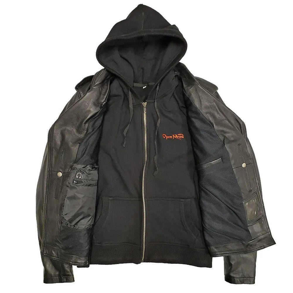Giacca da Moto Classica in Pelle con Cappuccio da Donna Open RoadEX-STOCK Canada