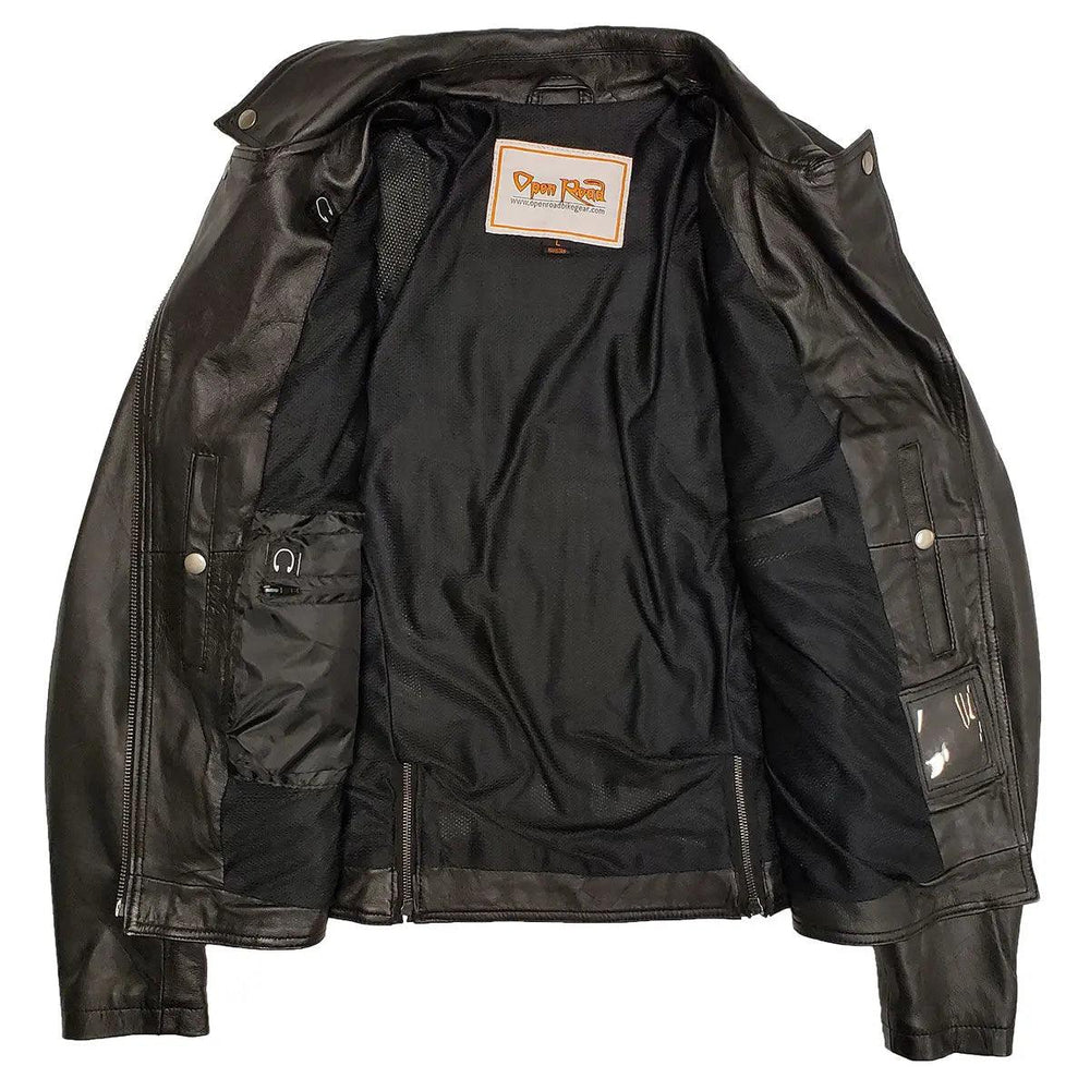 Giacca da Moto Classica in Pelle con Cappuccio da Donna Open RoadEX-STOCK Canada