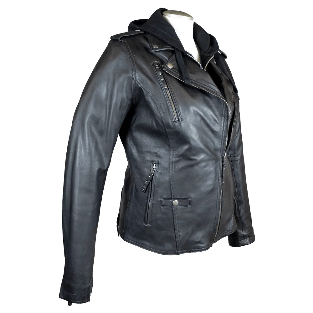 Giacca da Moto Classica in Pelle con Cappuccio da Donna Open RoadEX-STOCK Canada