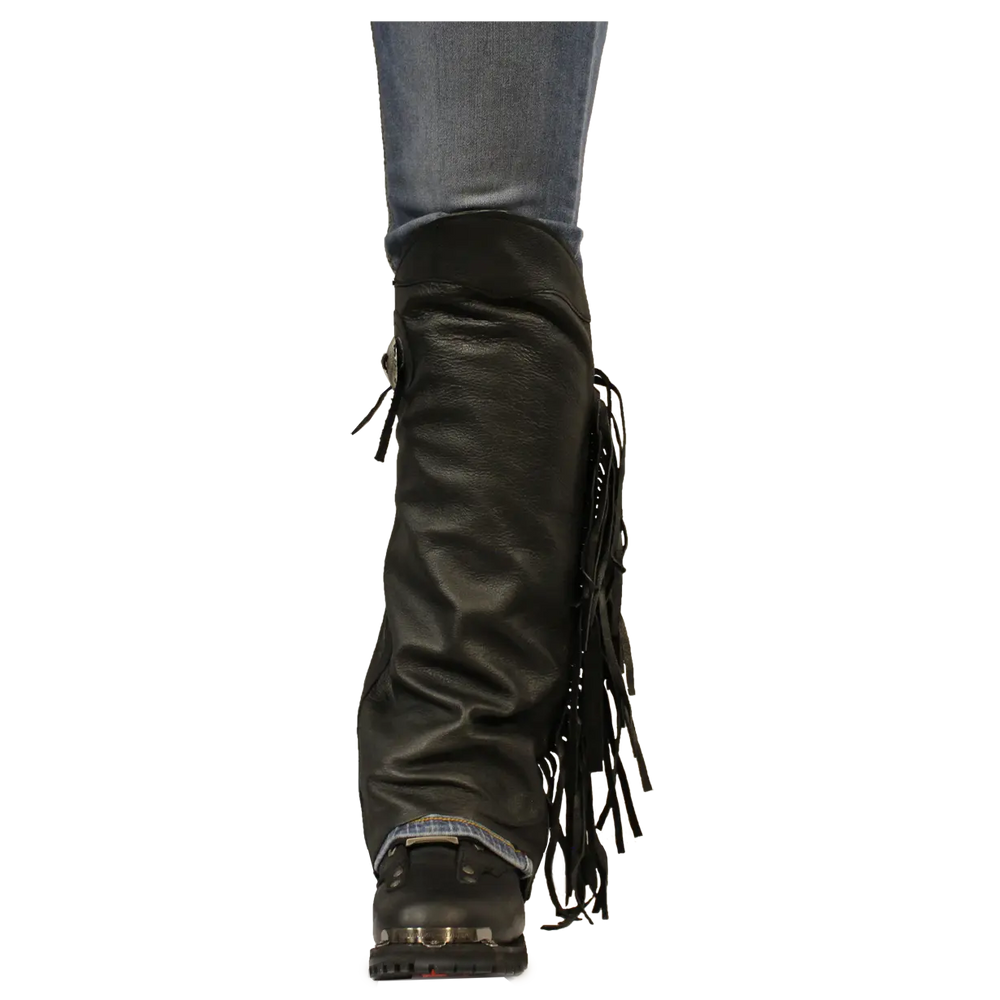 Open Road Women's Side Fringe Leather Half Chaps EX-STOCK Canada
