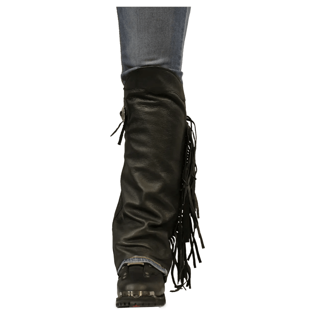 Mezzi gambali in pelle con frangia laterale da donna Open RoadEX-STOCK Canada