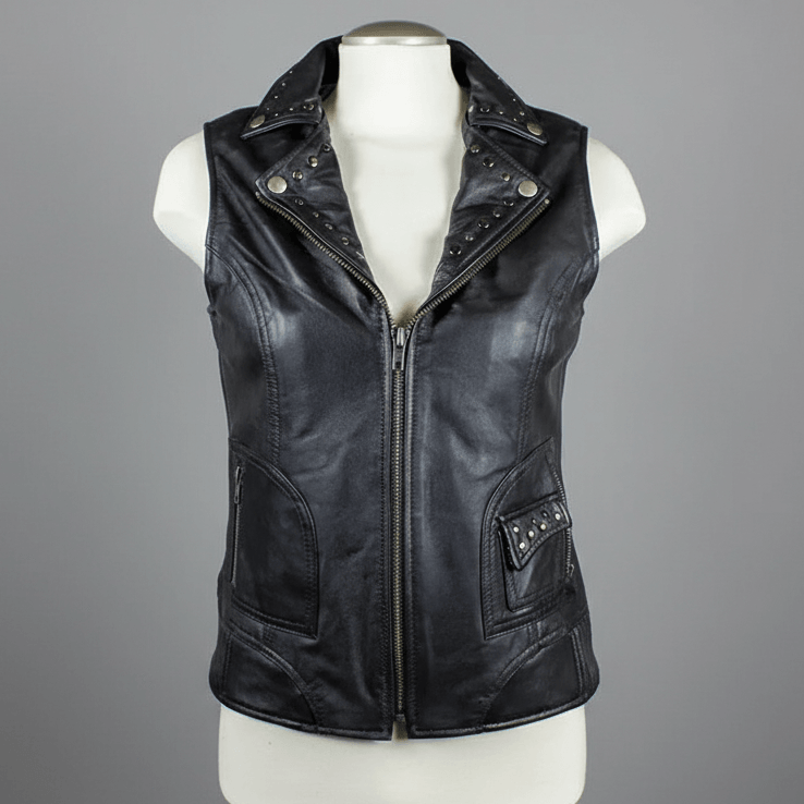Gilet en cuir clouté pour femmes Open Road