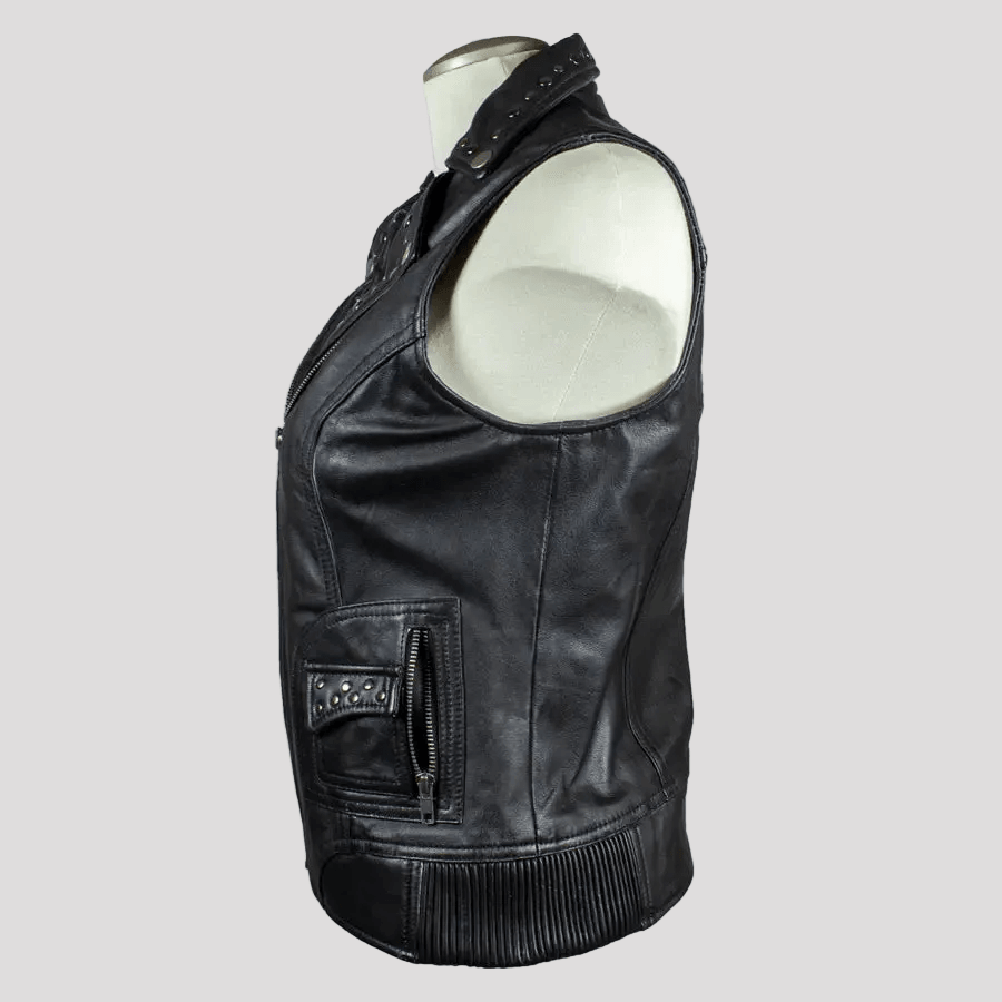Gilet en cuir clouté pour femmes Open Road