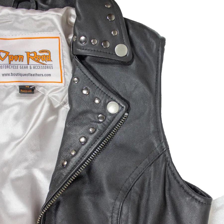Gilet en cuir clouté pour femmes Open RoadEX-STOCK Canada