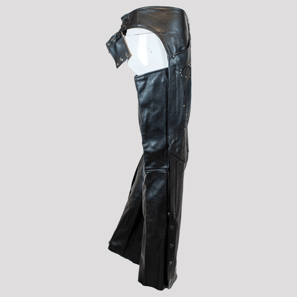 BOL/Open Road Chap in pelle da donna con design a ala in pelle scamosciata