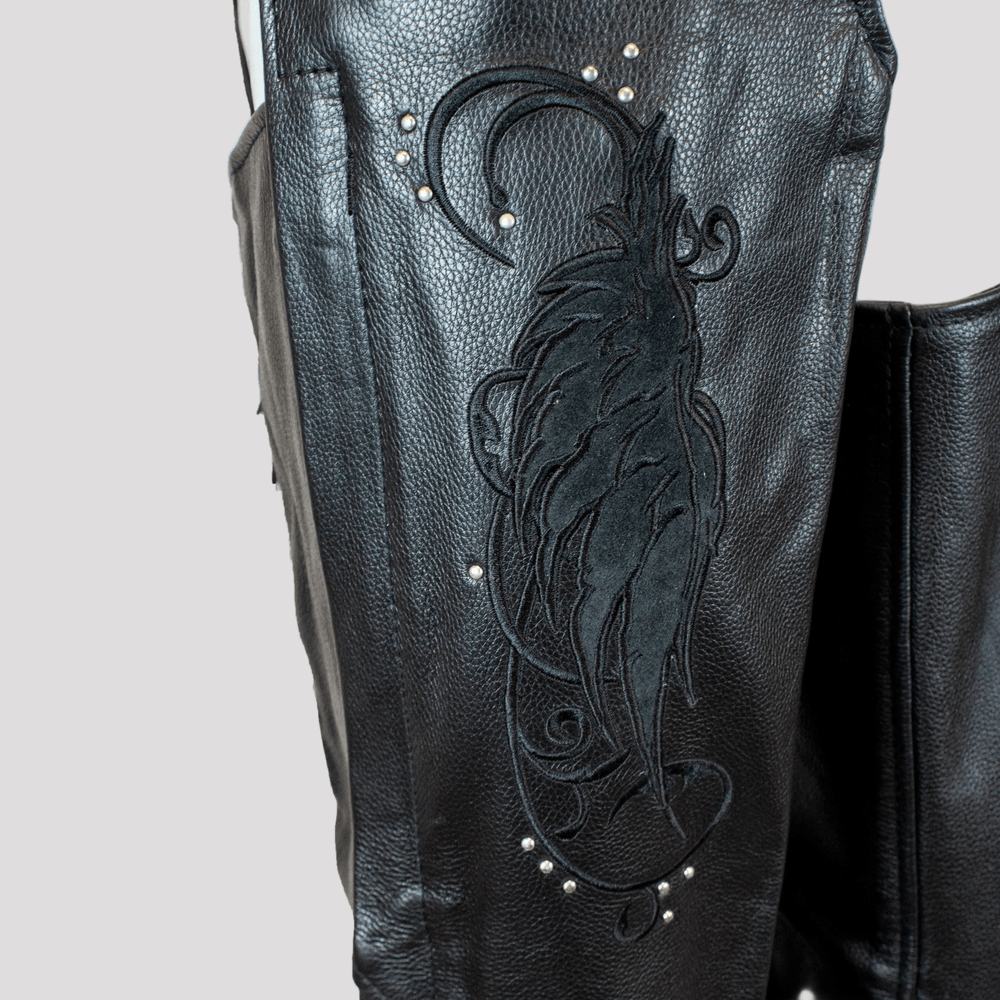 BOL/Open Road Chap in pelle da donna con design a ala in pelle scamosciata