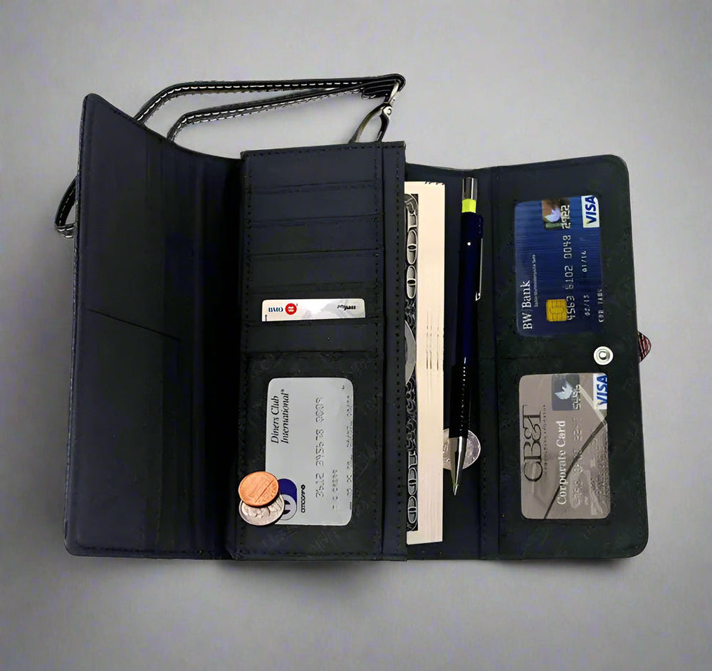 Open Road Women's Sugar Skull Faux Leather Trifold Wallet EX-STOCK Canada