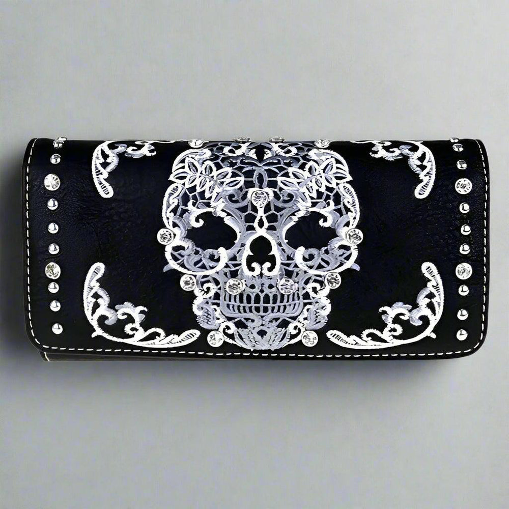 Open Road Damen Sugar Skull Kunstleder Dreifach-FaltgeldbörseEX-STOCK Canada