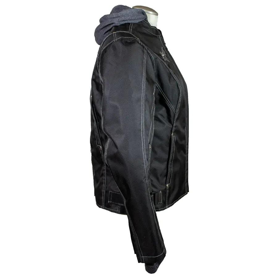 Veste de moto en textile réfléchissant Open Road pour femmes avec capuche zippable amovibleEX-STOCK Canada