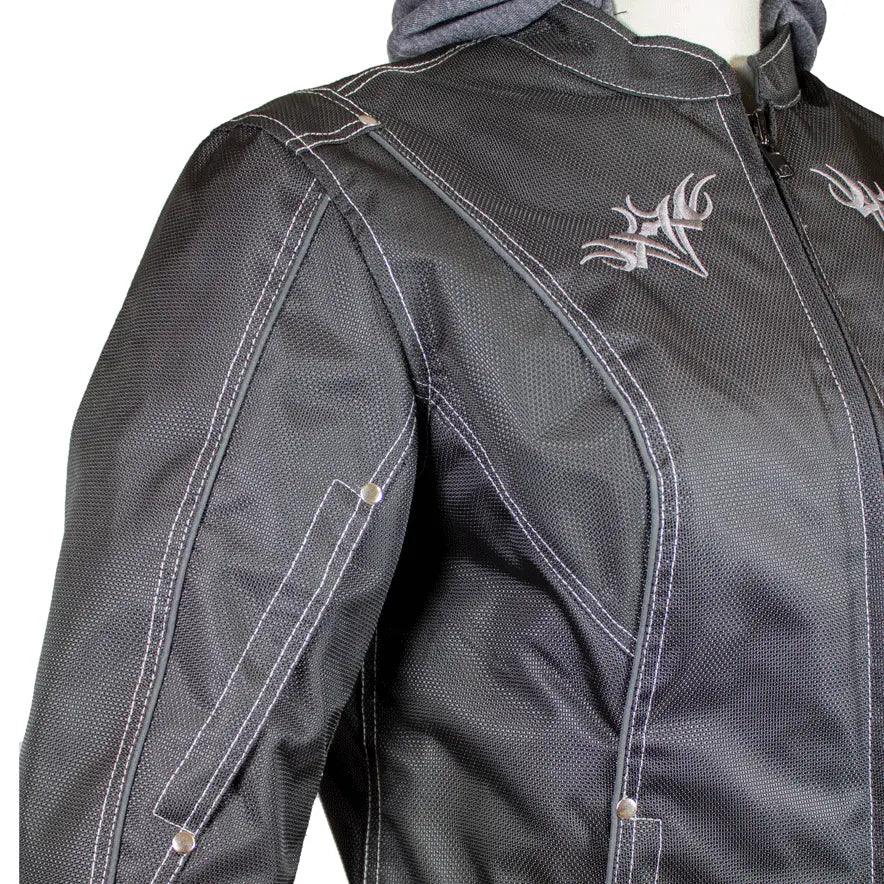 Veste de moto en textile réfléchissant Open Road pour femmes avec capuche zippable amovibleEX-STOCK Canada