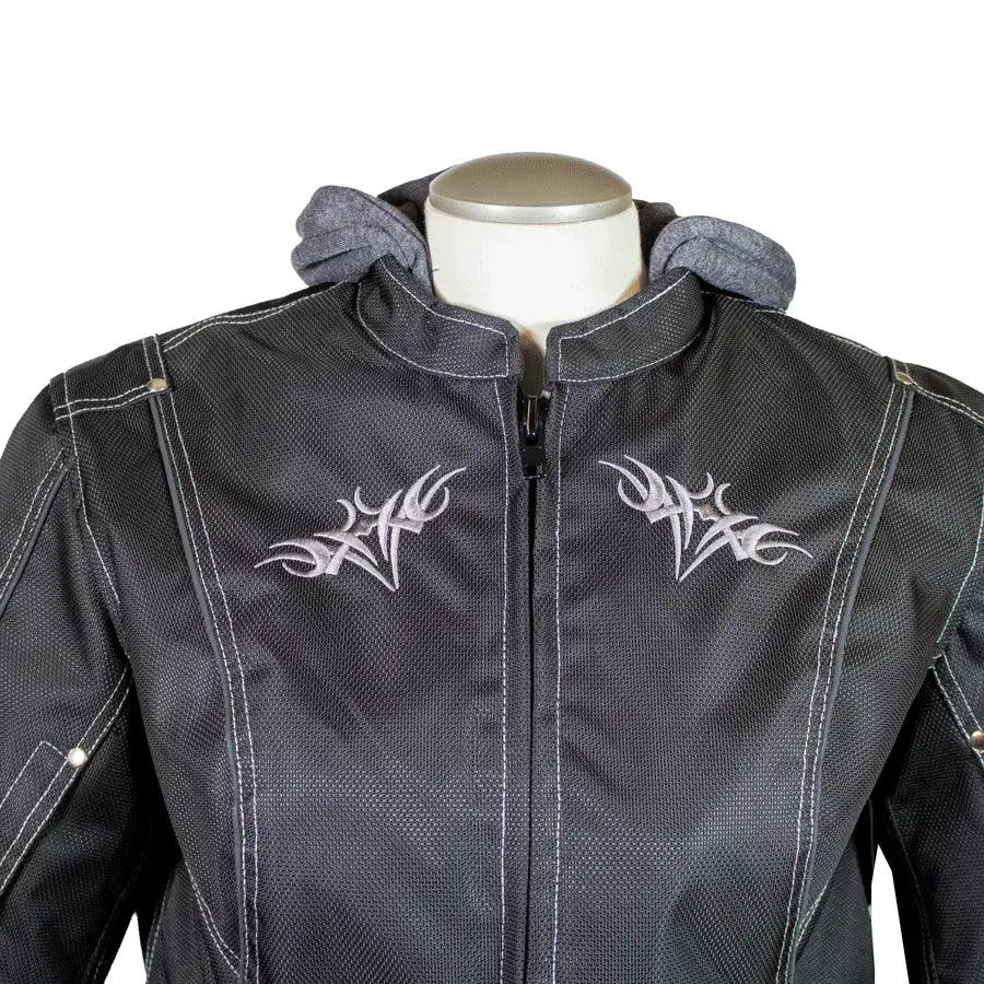 Veste de moto en textile réfléchissant Open Road pour femmes avec capuche zippable amovibleEX-STOCK Canada