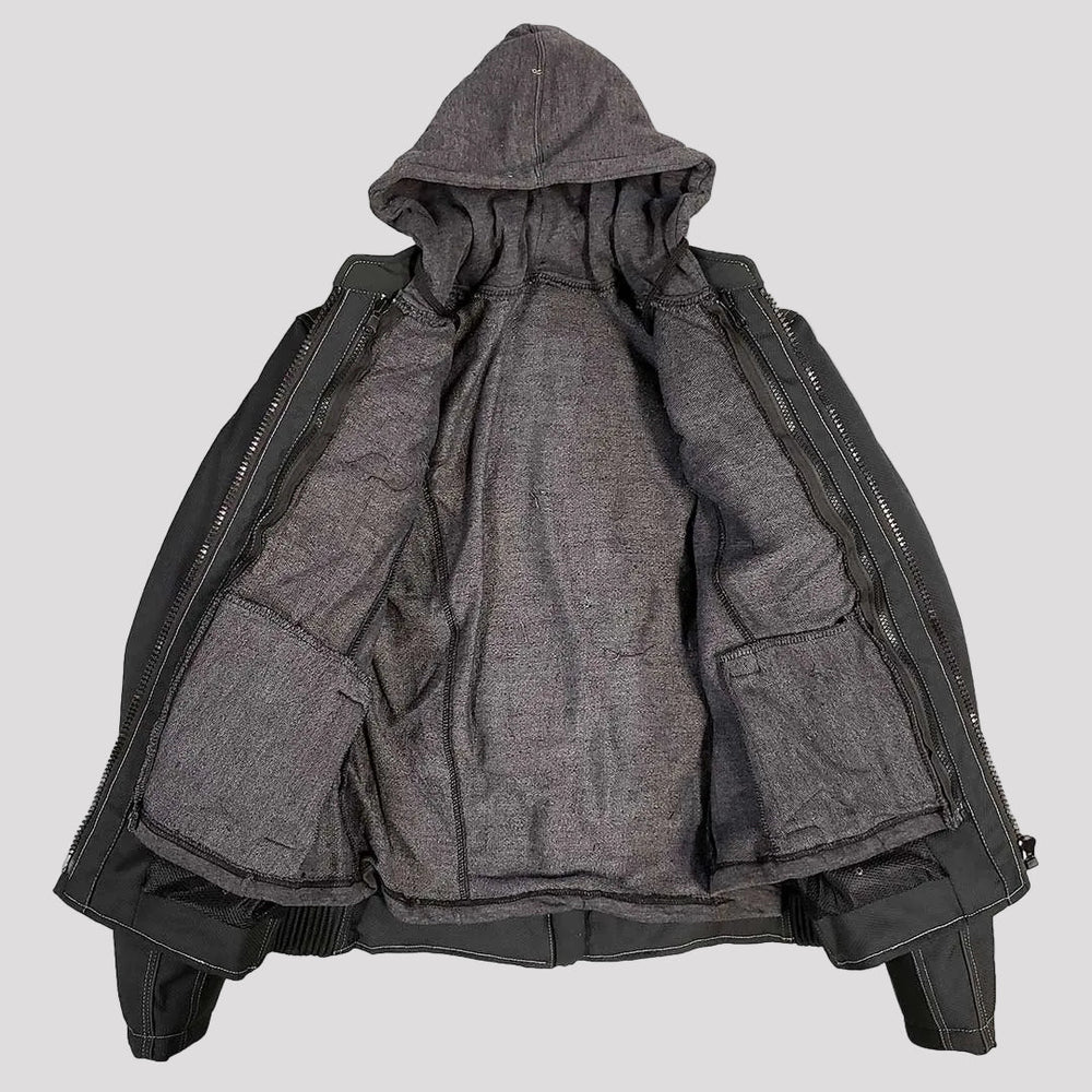 Chaqueta de Motociclista de Textil Reflectante con Capucha Desmontable para Mujer Open Road