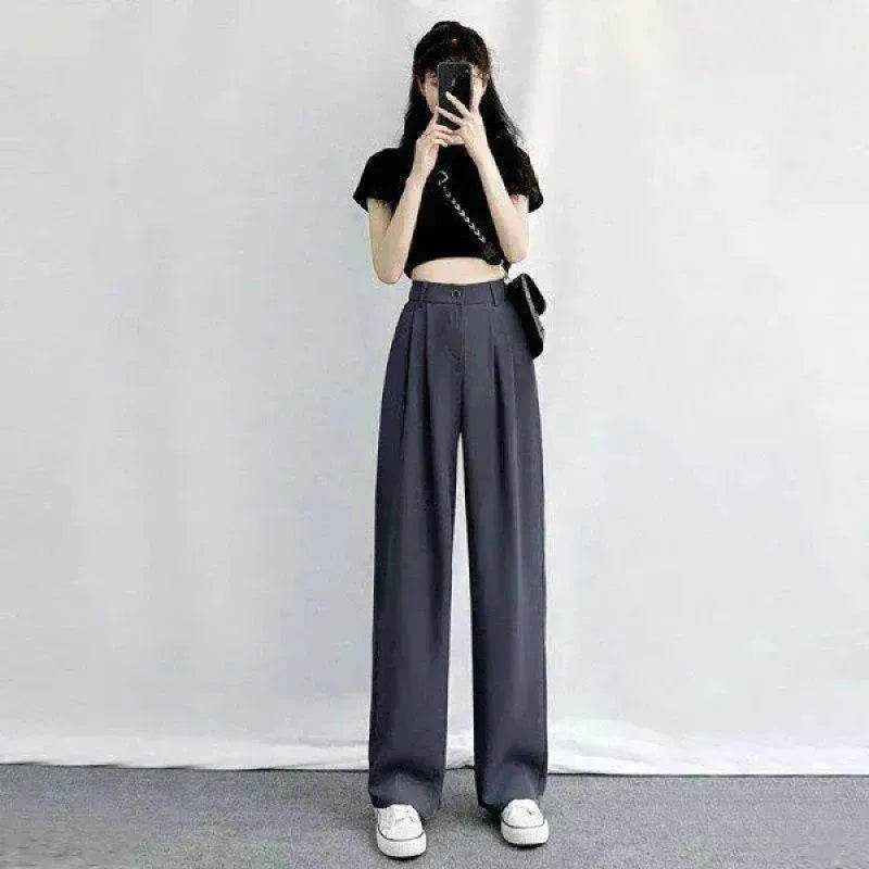 Oversized Women's Drape Suit Pants Loose Straight Leg - EX-STOCK Canada