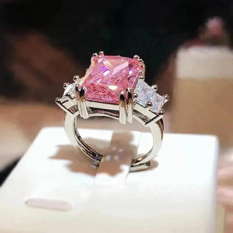 Overturn Stone Inlay Powder Rhinestone Ring - EX-STOCK Canada