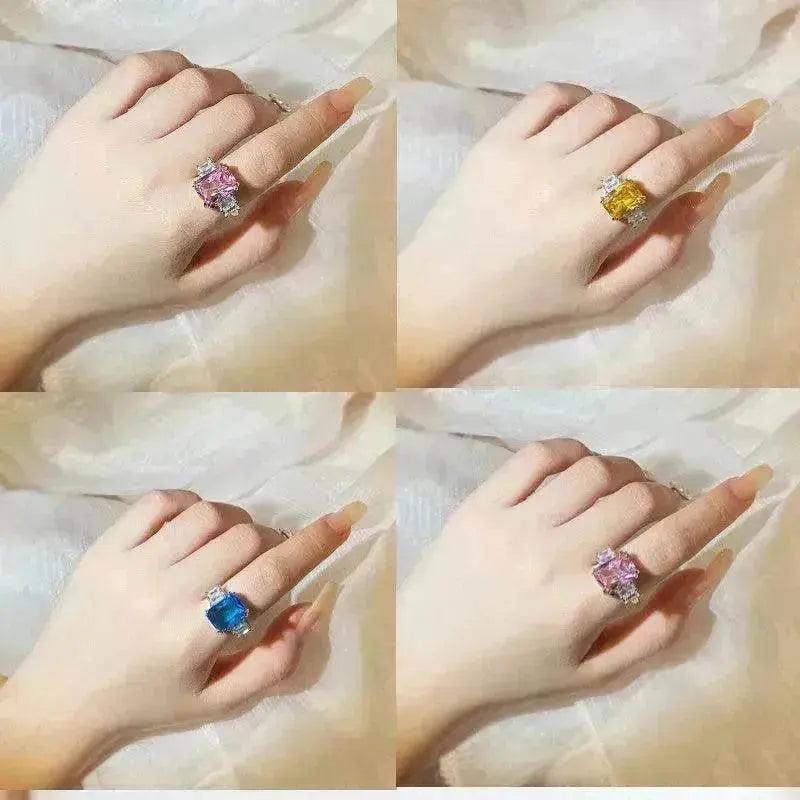 Overturn Stone Inlay Powder Rhinestone Ring - EX-STOCK Canada